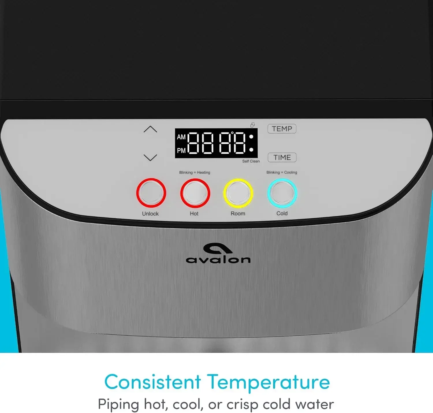 Dispensador de água eletrônico do refrigerador de água de carregamento inferior-3 temperaturas, água quente, fria e ambiente, aço inoxidável durável