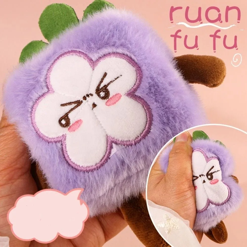 Fruit Fruit Plush Keychain Carrot Strawberry Pineapple Keychain Lightweight Key Chain Mangosteen Pendant Backpack Pendant