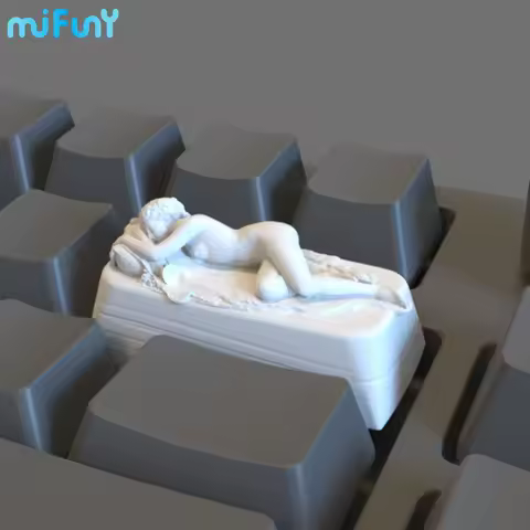 MiFuny Point Keycap Custom 2U Greek Beauty 3D KeyCaps Art Carved Original Artisan Keycaps Mechanical Keyboard Accessories Gifts