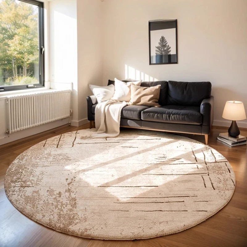 

Nordic Style Bedroom Decor Round Carpet Minimalist Carpets for Living Room Thick Plush Study Floor Mat Fluffy Soft Cloakroom Rug