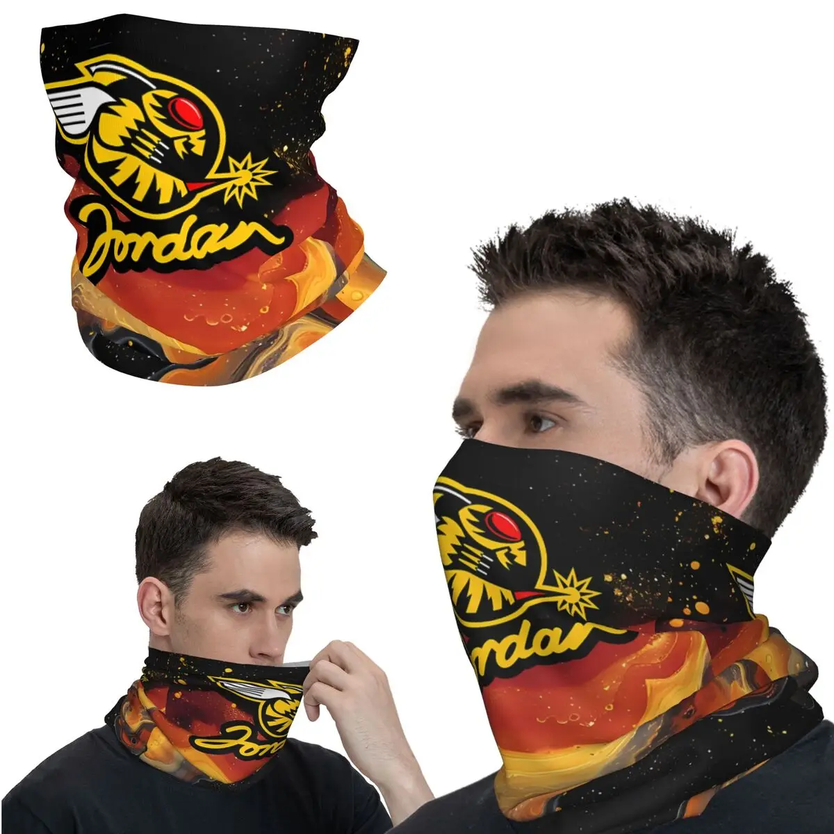 

Racy Motocross Bandana Neck Gaiter Printed Jordan Grand Prix Wrap Scarf Balaclava Hiking Unisex Adult All Season