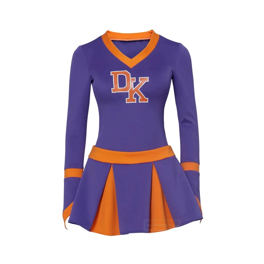 

Megan Fox Jennifer’s Body Purple High School Cheerleader Costume Jennifer Check Cheerleading Uniform Girl Competition Skirt Set