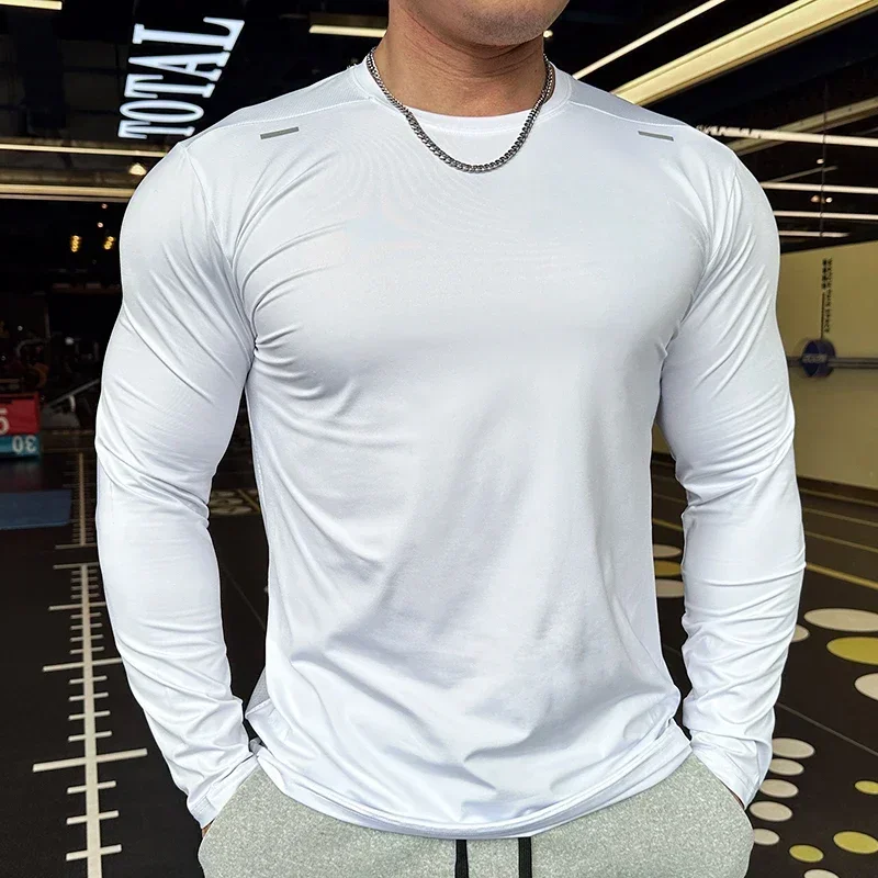 

Men's Sports Fitness Long Sleeve Outdoor Badminton Quick Dry Training Shirt Casual Thin Running Tops Bodybuilding Sportswear y2k