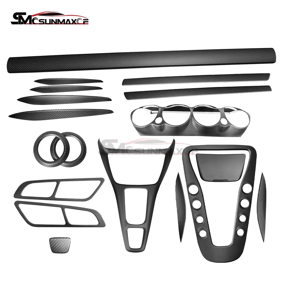 4Pcs Carbon Fiber Center Console Gear Shift Panel Cover Fit for Mercedes Benz AMG GT GTR GTS C190 R190 2016-2018