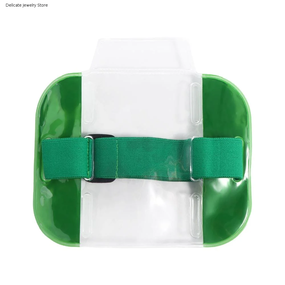 Color Casual Arm Elastic Band Bag Men Card Bag PVC Credit Card Case ID Badge Holder Photo Armband Transparent Elastic Arm Band