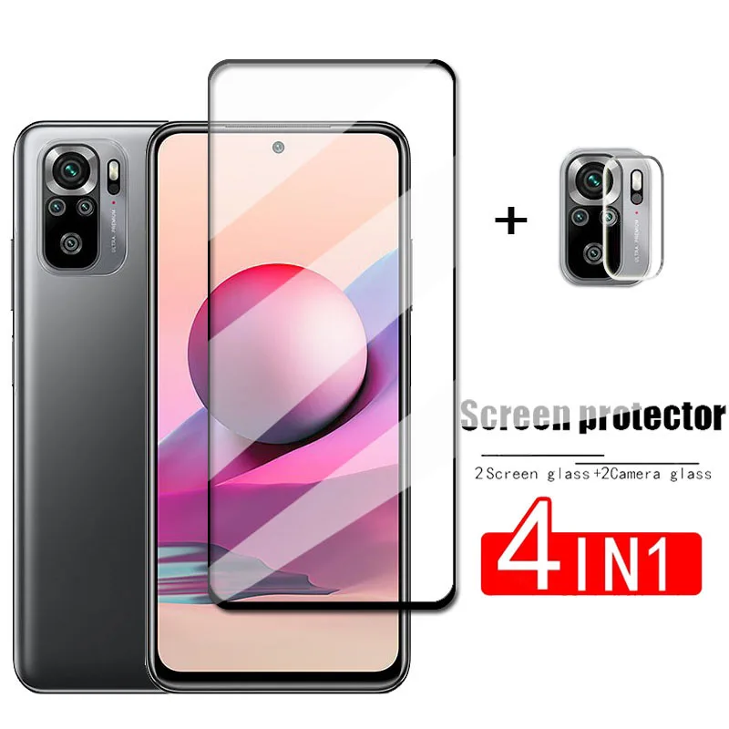 4in1 Cover Glass For Poco M5s Screen Protector For Xiaomi Poco M5s Tempered Glass Phone Protective Film For Poco M5s