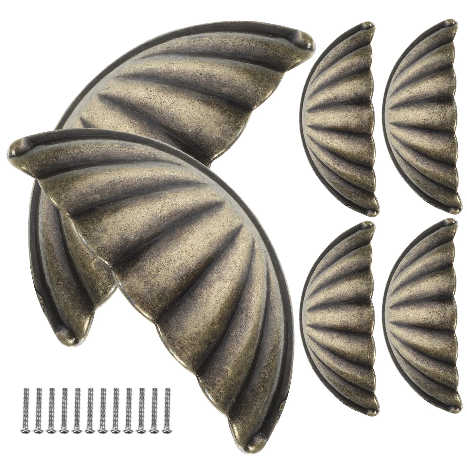 

6pcs Bronze Shell Pattern Cabinet Knobs Drawer Handles for Kitchen Wardrobe Furniture Durable Practical