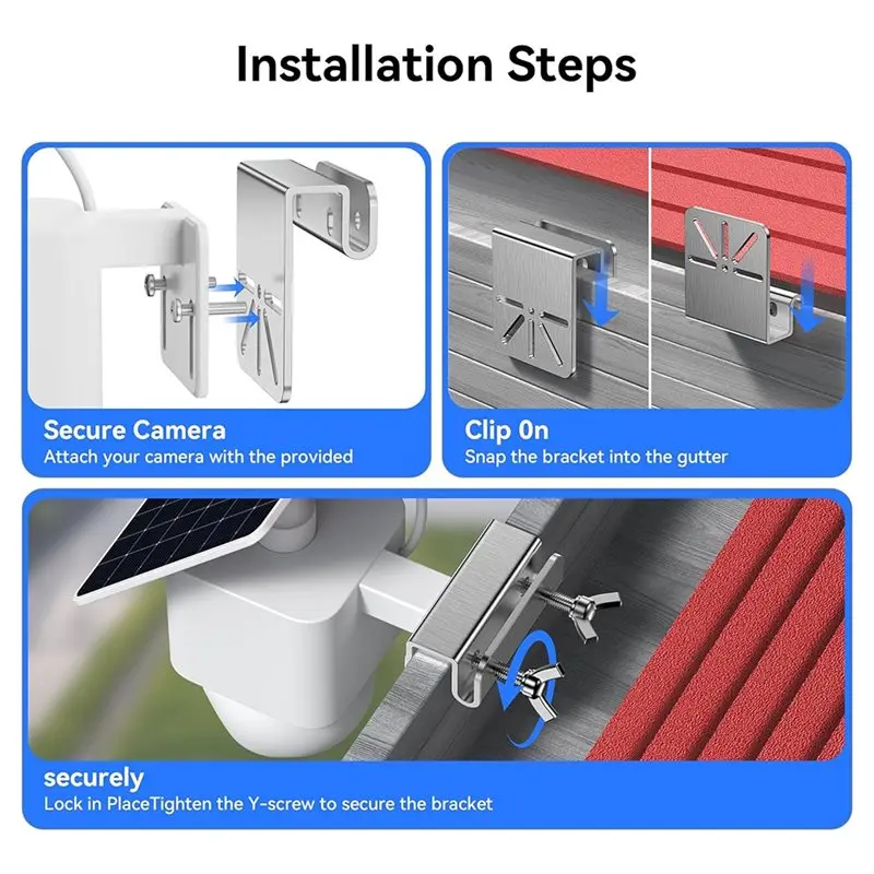 3CGRO-3 Pack Gutter Mount Bracket Compatible With For Eufy Solocam