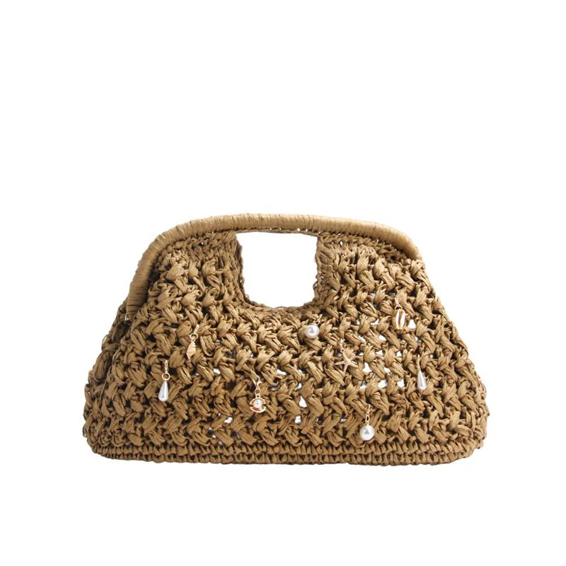 Marke Woven Clutch Tasche Luxus Neue High-end-Meer Urlaub Reise Große Kapazität Stroh frauen Einfache Textur Mode brieftasche – Detail 36