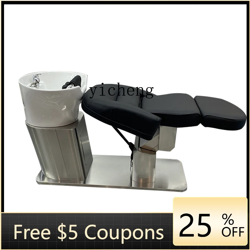 

Electric Automatic Shampoo Chair Barber Shop Half Lying Flushing Bed High-End Hair Salon Rotating Shampoo Chair