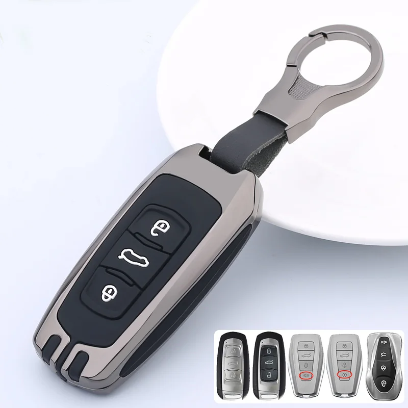 

Zinc Alloy+Silicone 306° Full Cover Car Key Case for Geely Atlas Boyue NL3 EX7 SUV GT GC9 7 Emgrand X7 Borui Gili Atlas