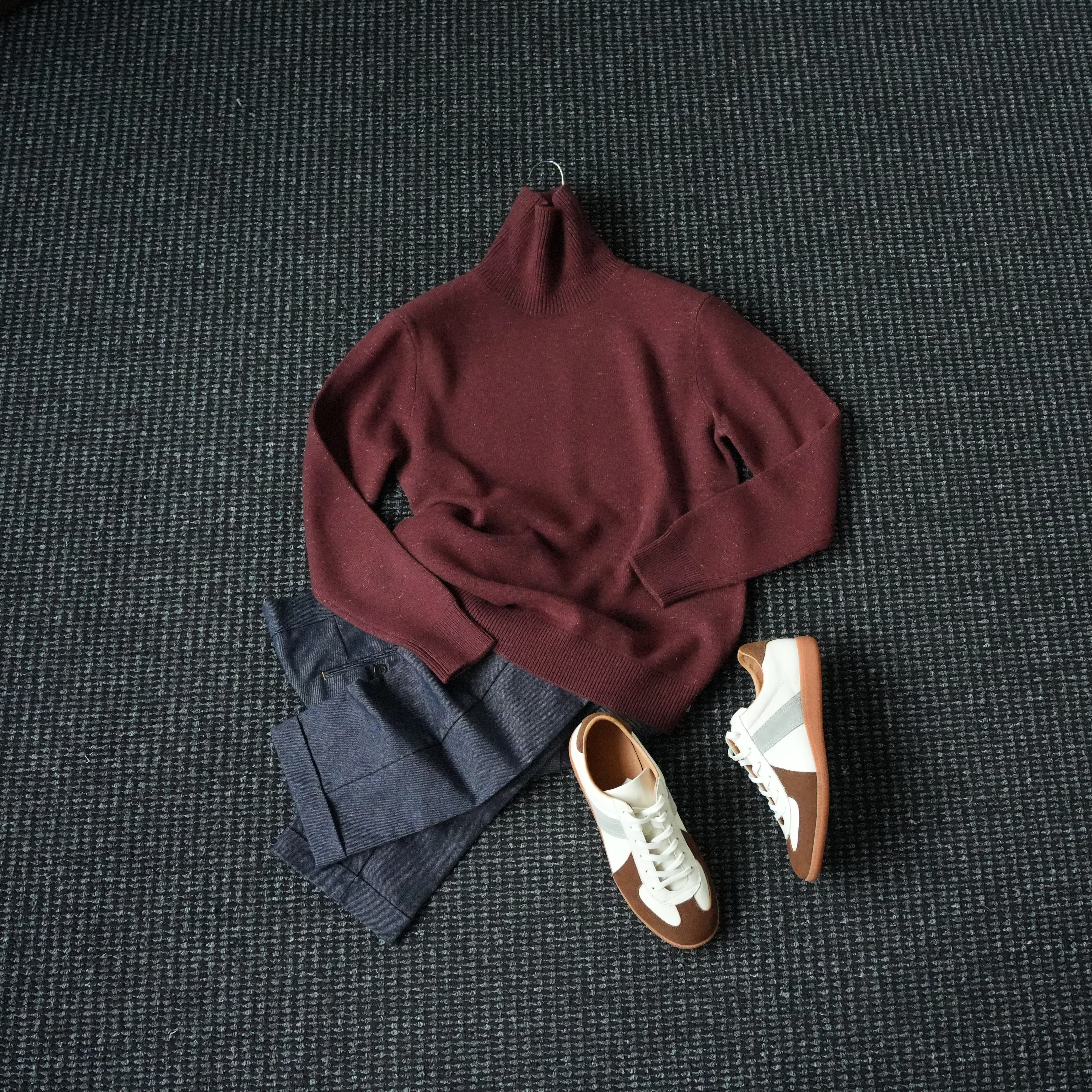 

100% шерсть, модный теплый вязаный свитер с полувысоким воротником, мужская повседневная универсальная базовая кофта.