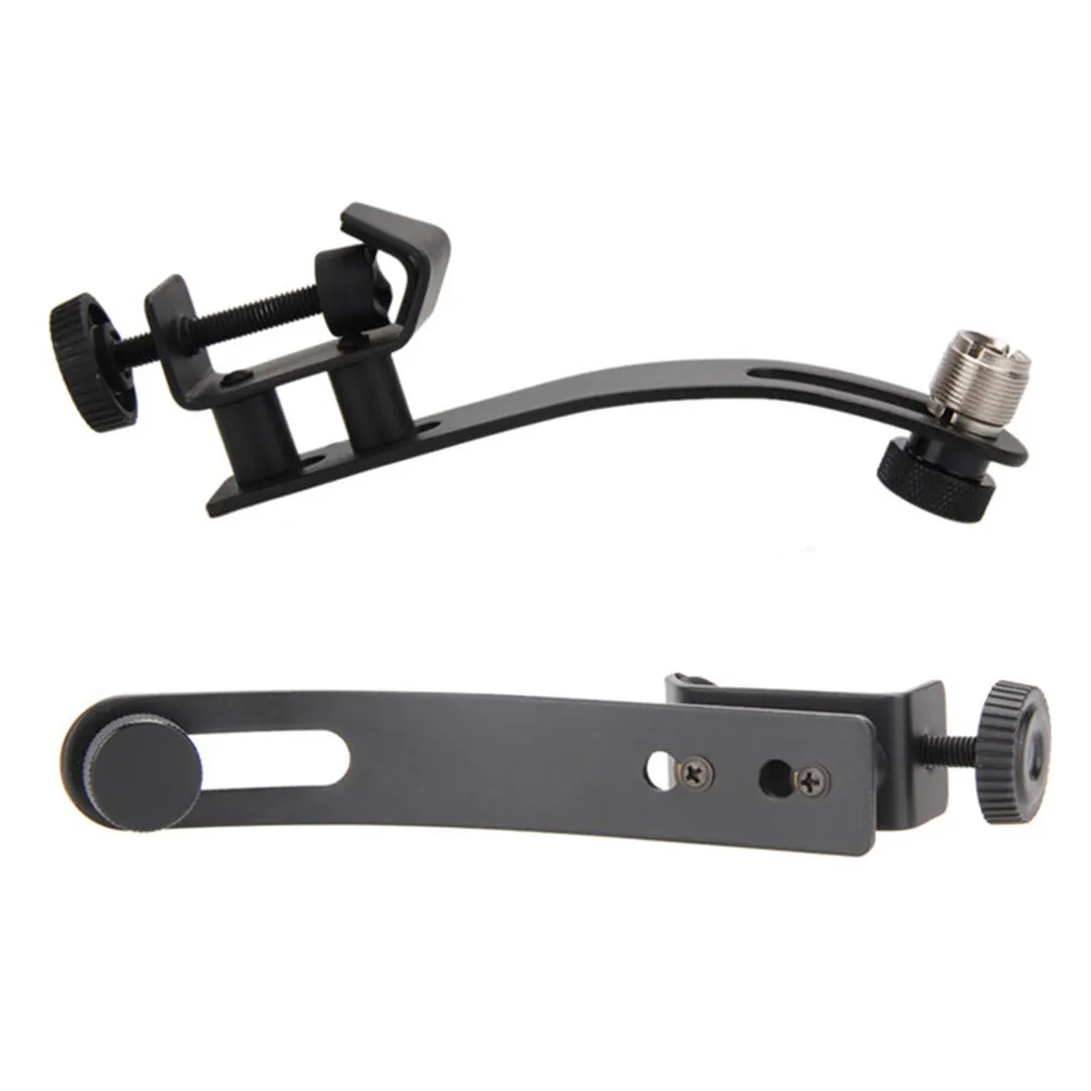 1Pcs Premium Metal Drum Mic Rim Mount Clip Adjustable Height Swivel Shockproof Wear Resistant for Band Drum Kit Musical