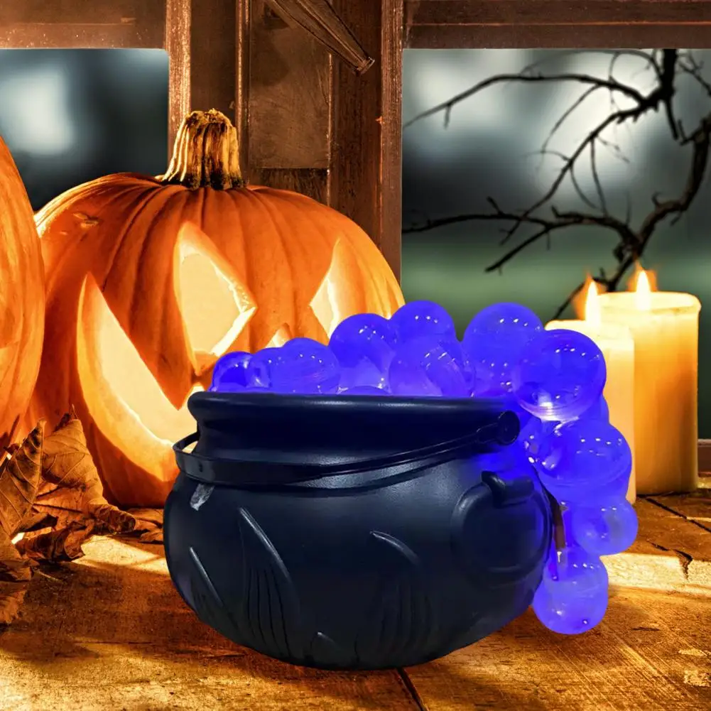 Table Centerpiece for Halloween Spooky Halloween Witch Cauldron Decorations Set for Home Party Diy Bubbling Black Plastic Bowl