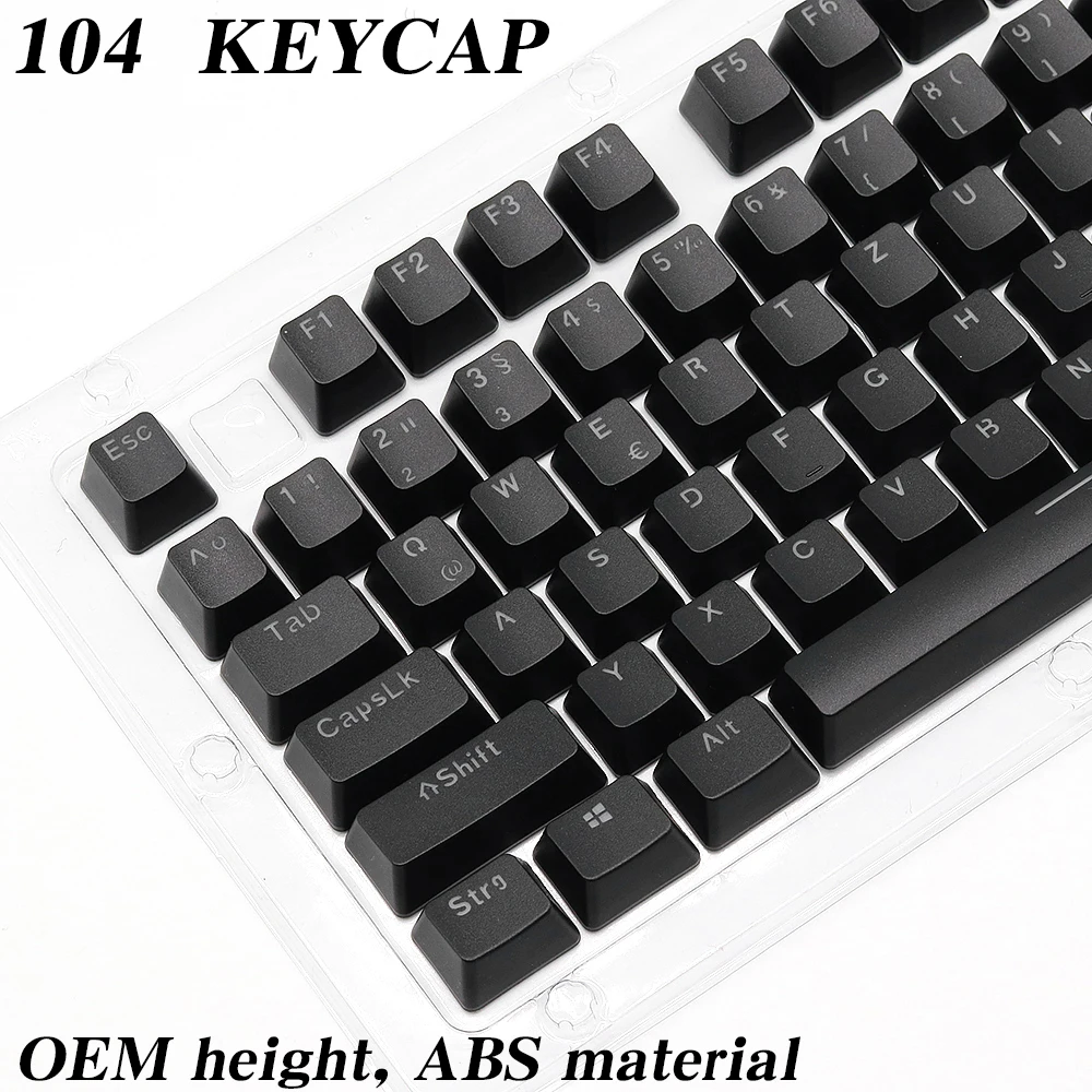 104pcs ABS Universal Mechanical Keyboard Keycaps Backlit Keycap Portuguese Arabic Spanish French German Korean Thai Russian