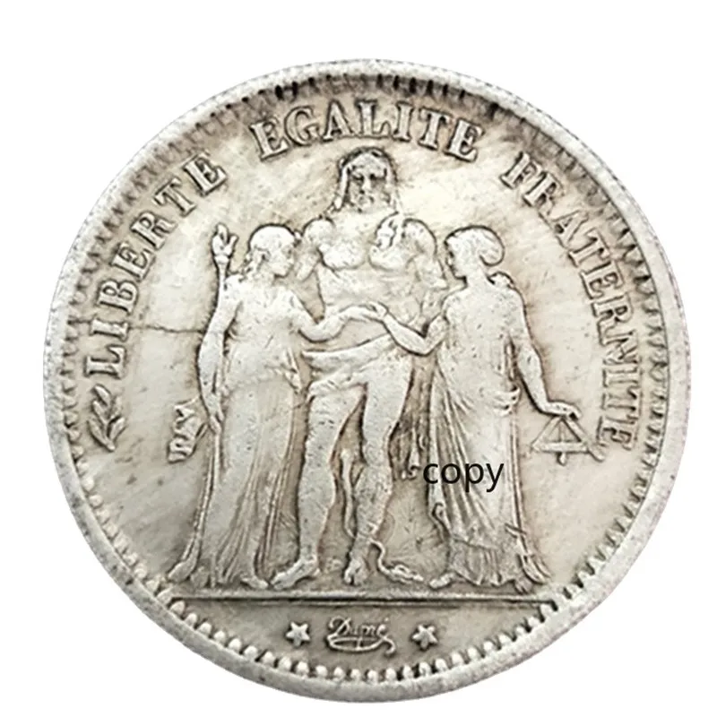 French Five Franc Coin 1875  Pirate  Collectible  Currency  Genuine Old  Original Fairground  Copy Coins