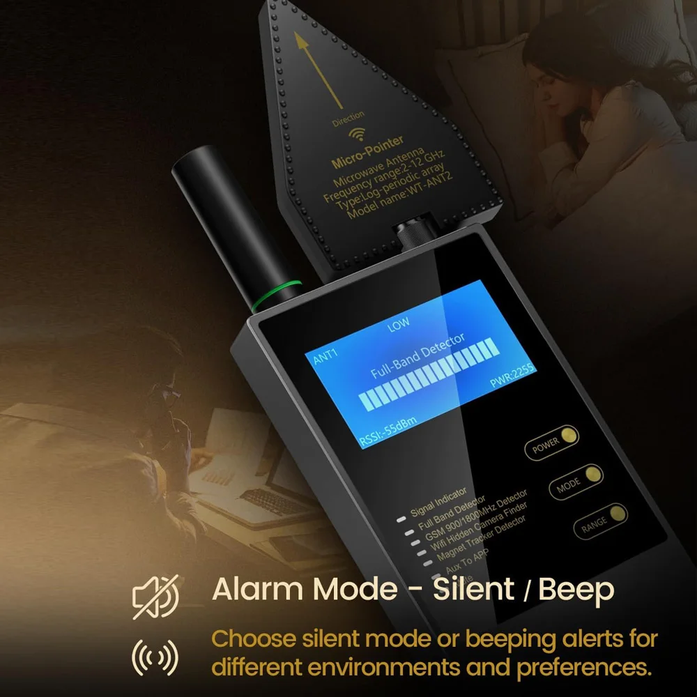 Bug RF Signal Detector Cameras Anti Tracking Strong Magnetic Detector Wireless Audio Bug GPS Camera Detector Privacy Protection