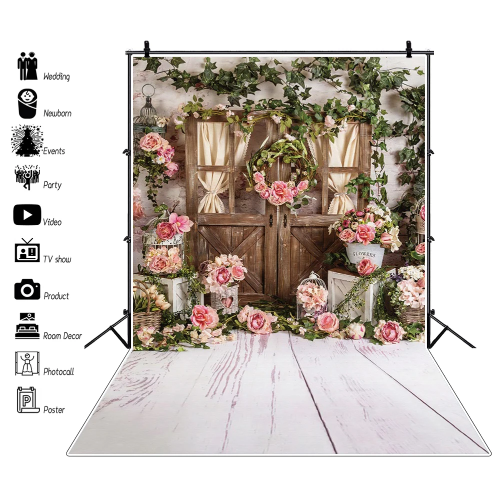 Laeacco ทารกแรกเกิดวันเกิด Party Decor บอลลูนการถ่ายภาพฉากหลังของเล่นเด็กภาพภายใน Photocall พื้นหลัง