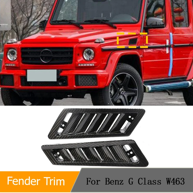 Car Side Air Flow Fender Carbon Fiber For Mercedes Benz G CLASS W463 G550 G55 G63 G65 AMG 2004-2018 Car Styling Air Vent Trim