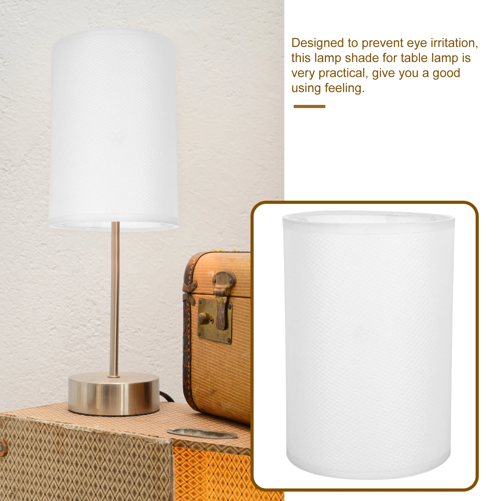 

Straight Cylinder Fabric Lampshade Minimalist Design Soften Light For Desk Table Lamp Bedroom Living Room Study