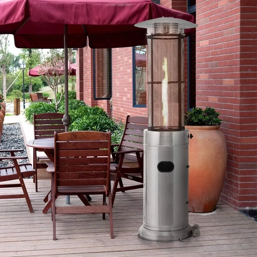 

Outdoor Terrace Heater, Self-supporting Propane Heater with Wheels and Quartz Glass Tube, Safe Automatic Shutdown Home & Garden