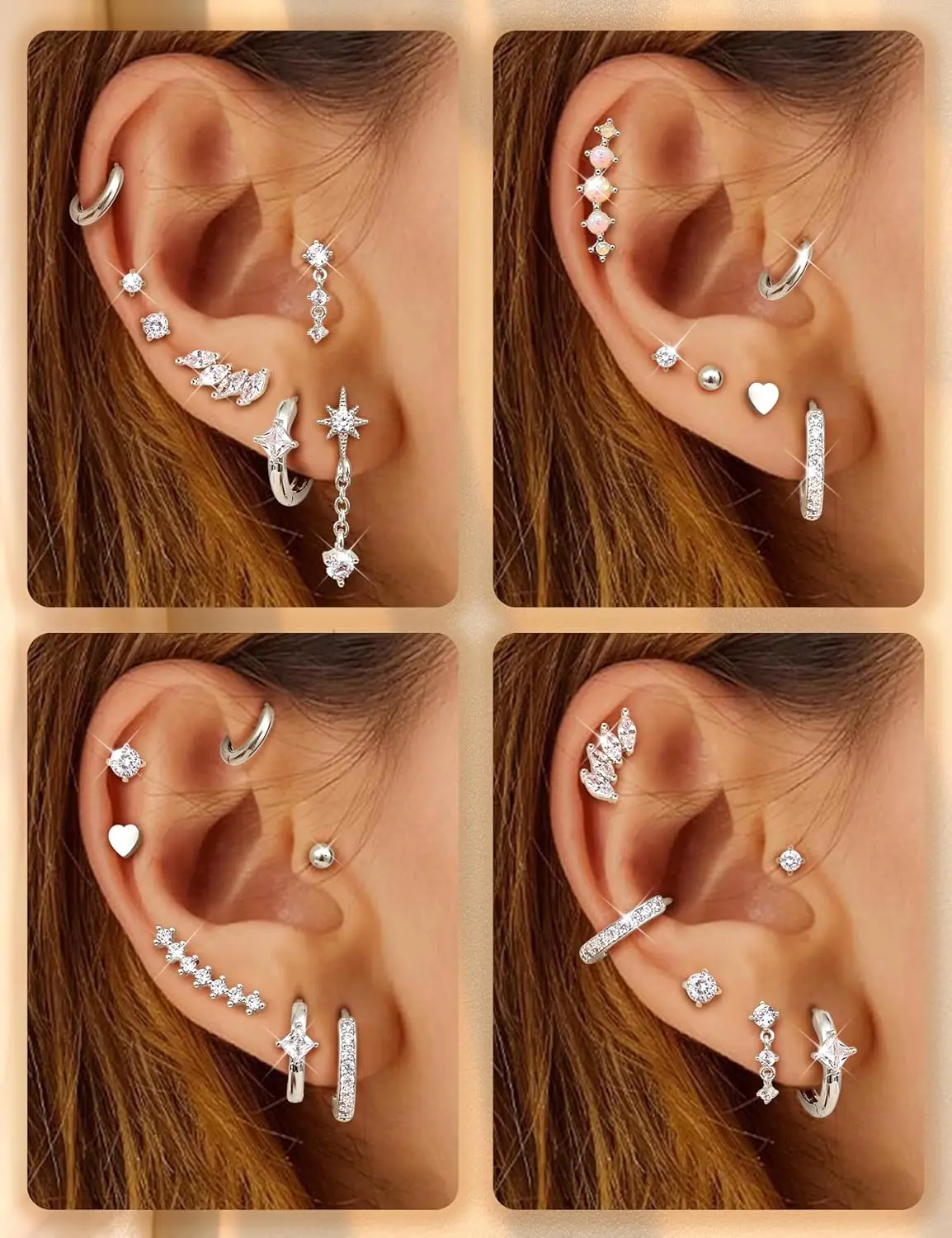 Florideco 1Pc Helix Piercing Jewelry Flat Back Cartilage Stud Hoop Earrings for Women Hypoallergenic Surgical Steel Earrings