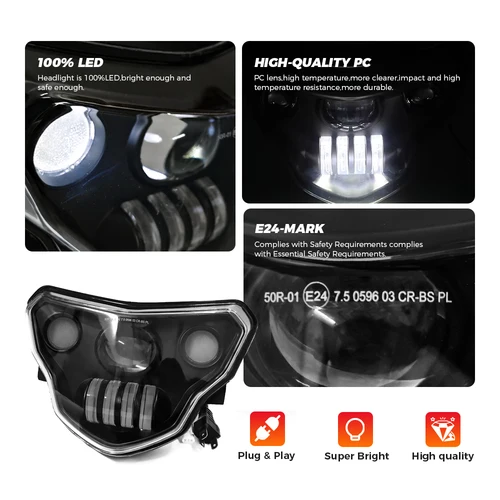 Imagen 2 del producto Faros LED para motocicleta E24 para BMW G310GS G310R G 310 GS R 310GS 2016-2024 faro delantero con Kit de montaje de ojos del diablo