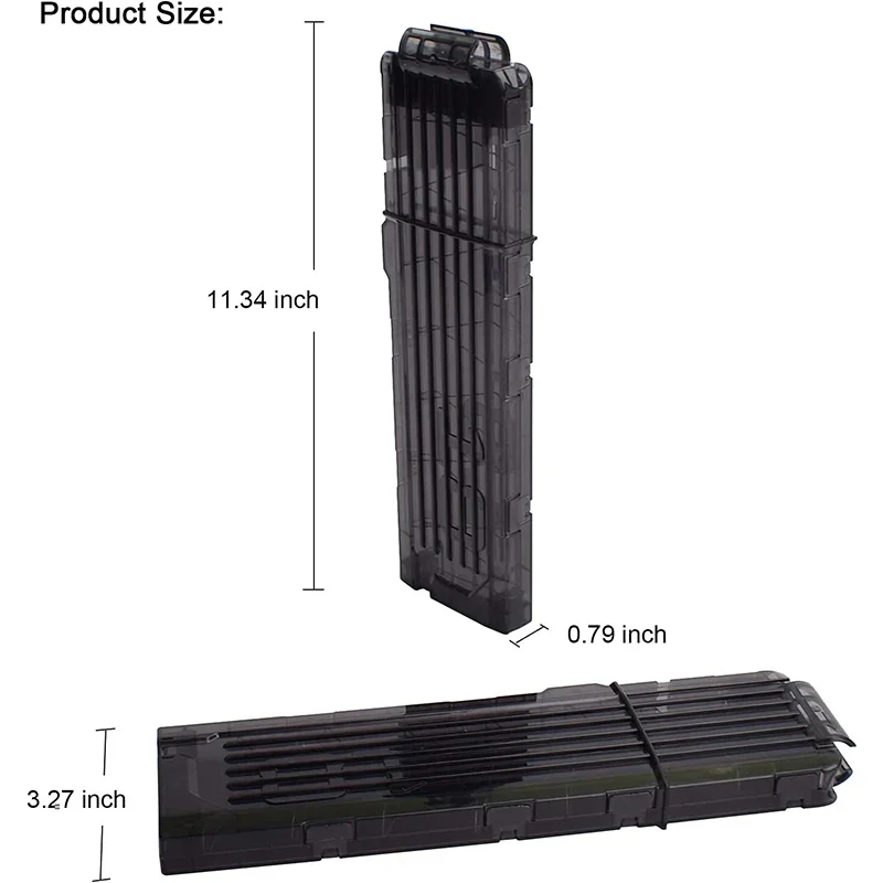 Clips para dardos suaves de 1/4 Uds., Clips de recarga rápida de 18 dardos, Clips para revistas para pistola de dardos de juguete Nerf (negro)