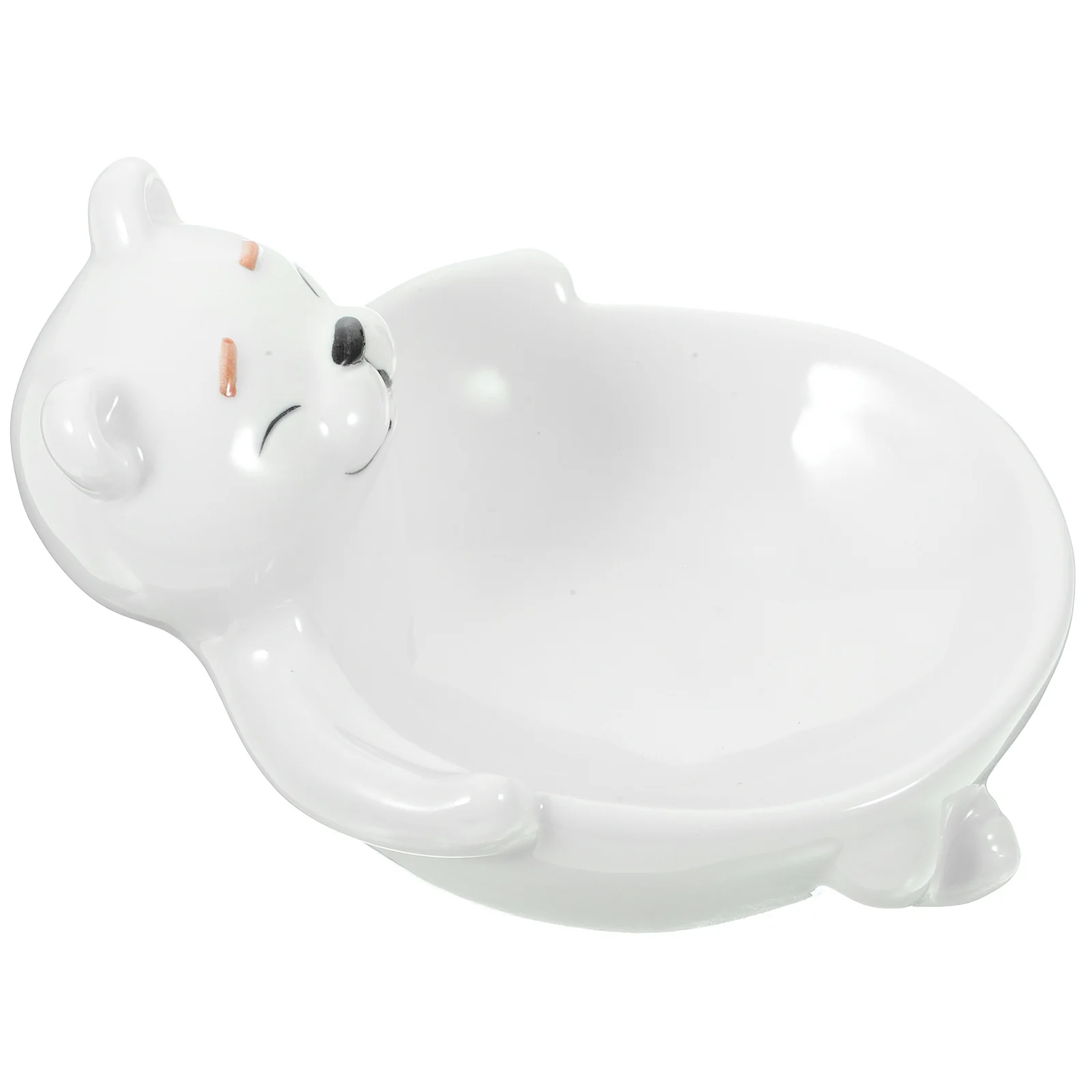

Adorable Bear Ceramic Sauce Tray Cartoon Pattern Decorative Snack Serving Dish Multi Functional Appetizer Dessert Dipping Bowl