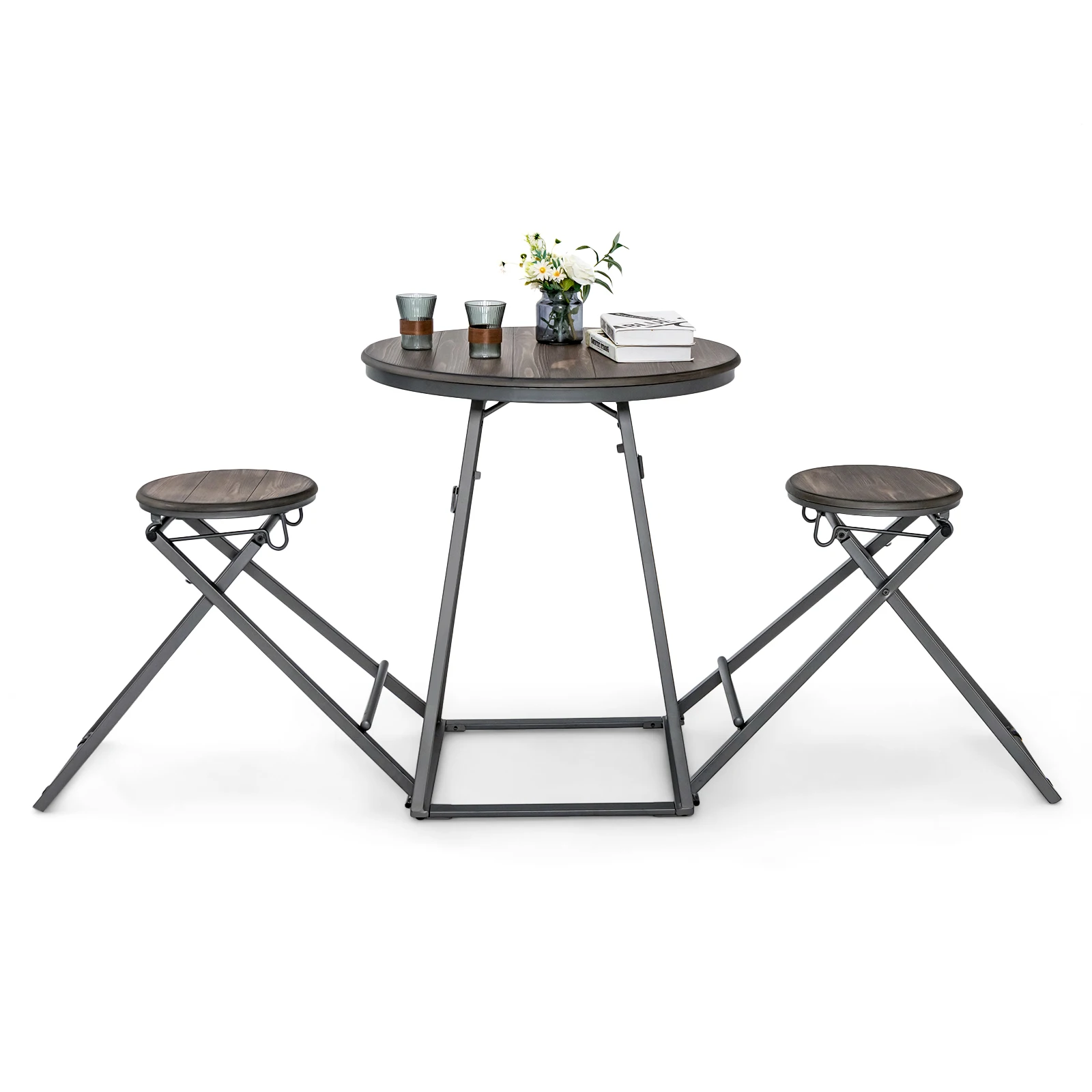 2 Person Bar Table Set Fitting Bar Bar Table Wood Metal Frame Kitchen Bar Table living room Dining Room