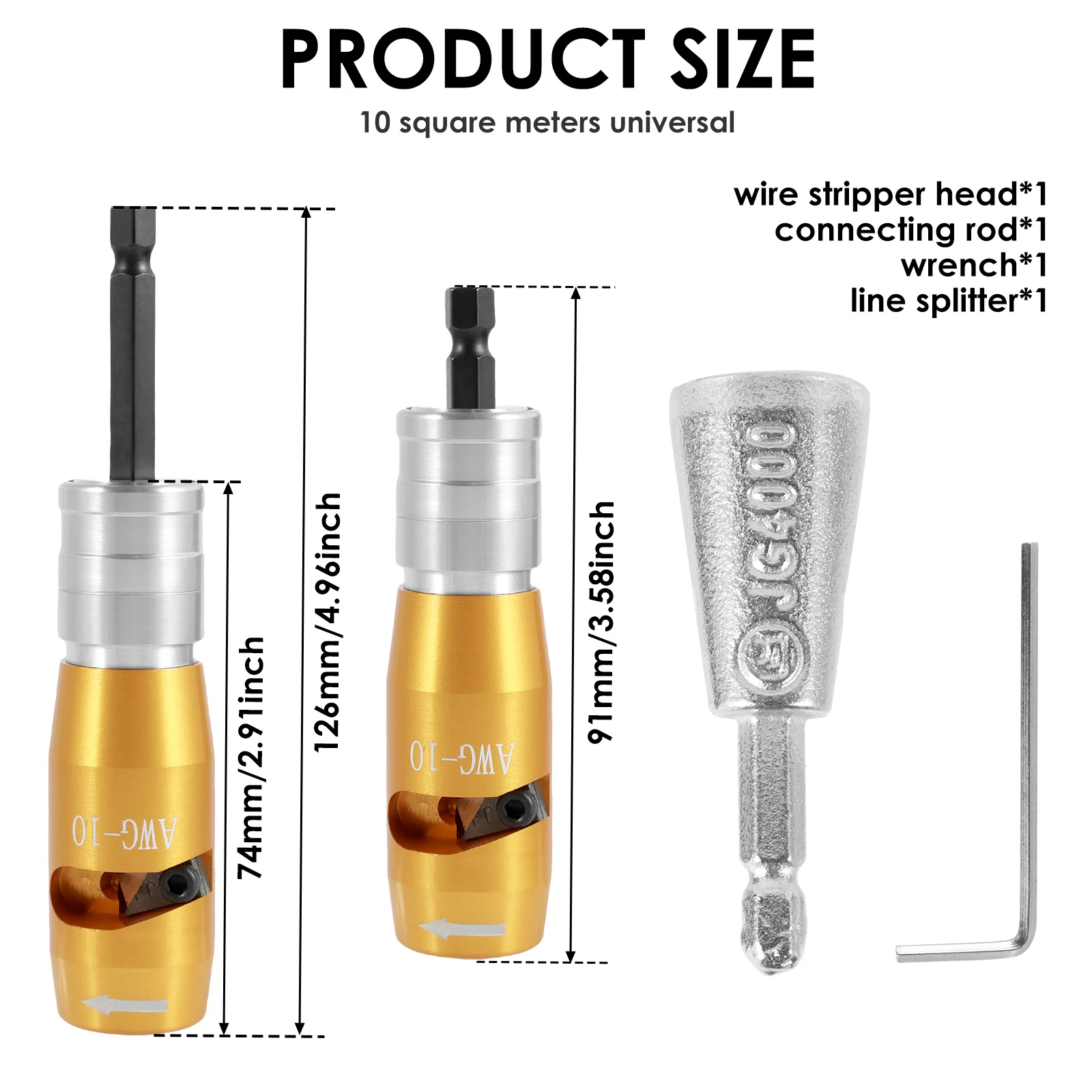 Twister Tool Set and Wire Stripper Electrician Tools for Awg 8-10-12-14 for Wire Cable Fast Stripping Power Drill Driver