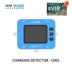 JCID CD01 2.4inch Charging Tester PD Digital Voltmeter Vurrent Meter Support Type_C/USB3.0 Real-time Monitor Fast Charging Power