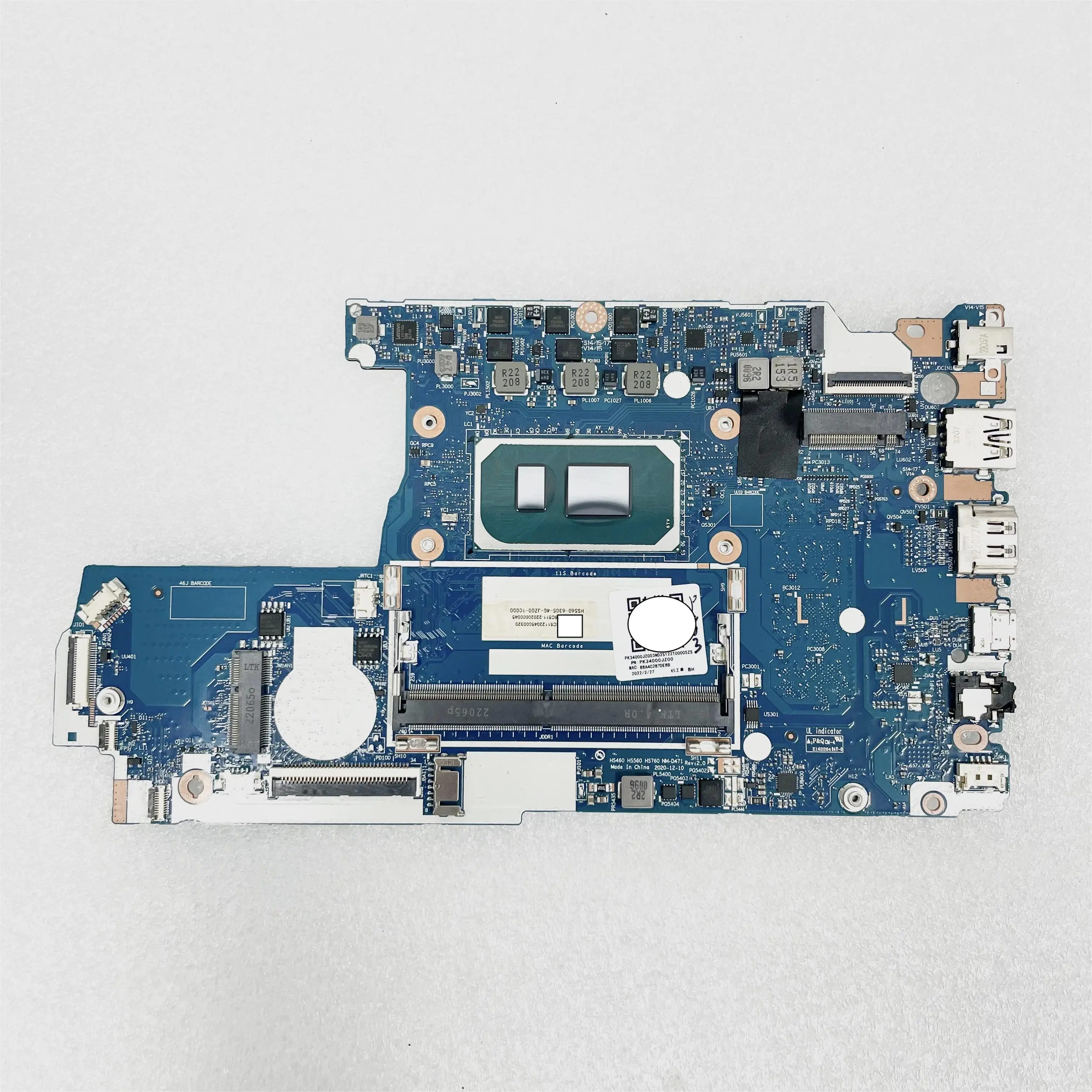 Imagem -02 - Laptop Motherboard para Lenovo Nm-d471 Mainboard para Lenovo Ideapad 315itl6 i3 i5 i7 Cpu Ram4g 8g 100 Teste ok