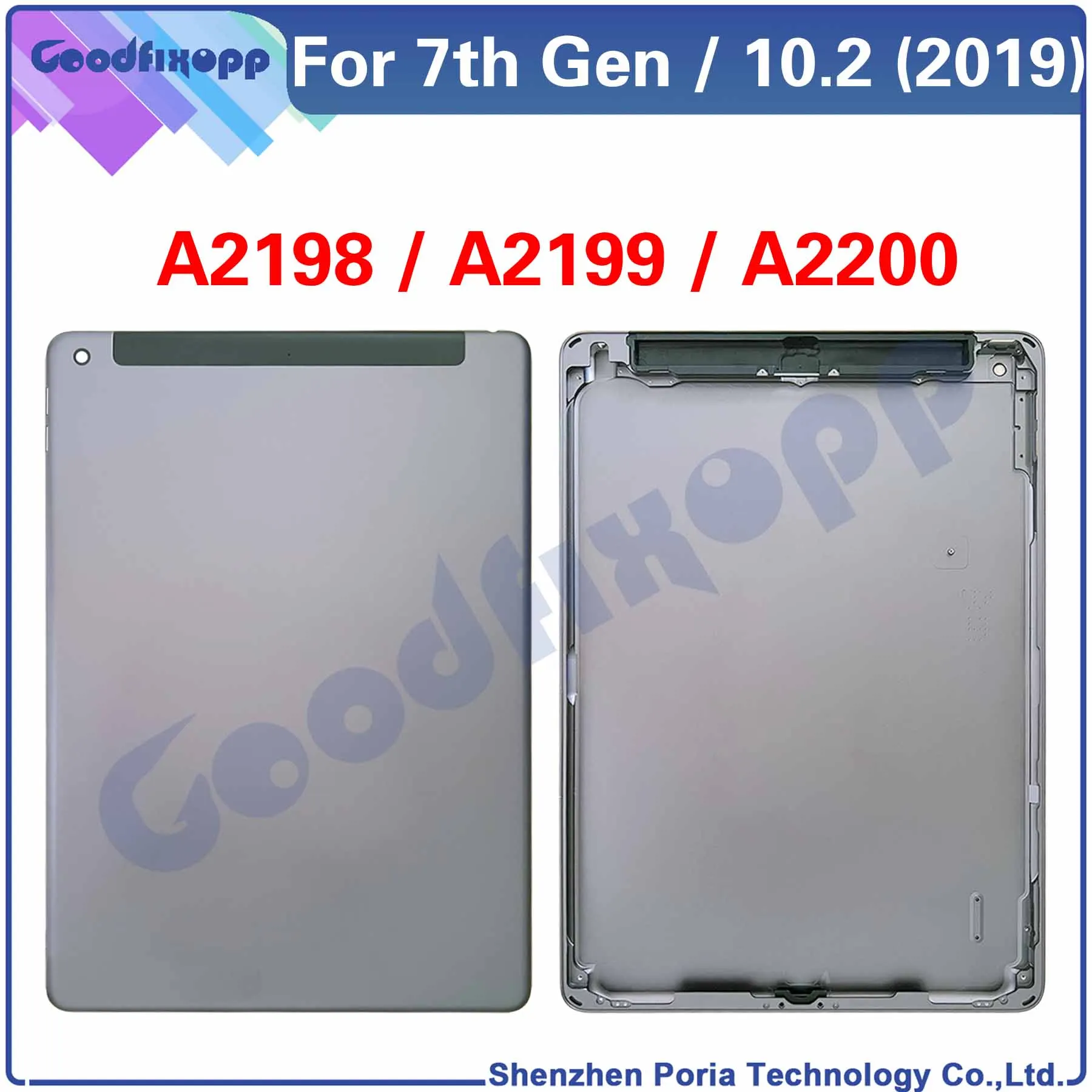 For 7th Gen 10.2 (2019) A2197 A2198 A2199 A2200 Back Battery Cover Door Housing Rear Case Repair Parts Replacement