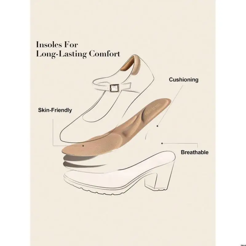 

Мэри Джейн на высоком каблуке 232 Sle Faionable на плоской подошве для женщин среднего возраста и ly Ci Walk Подходит для дышащих детей...