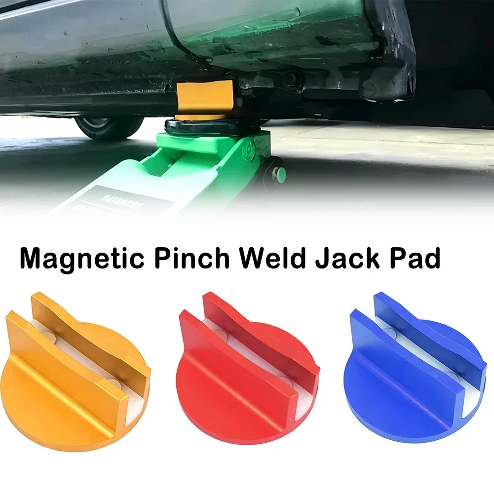 

Aluminum Magnetic Pinch Weld Jack Pad Adapter Secure Grip Frame Rail Protector for Car Jacking Vehicle Maintenance