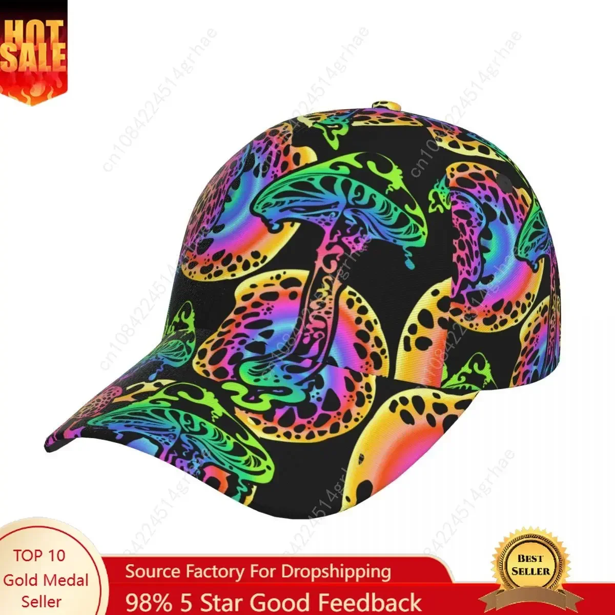 

Psychedelic Magic Glowing Mushrooms Baseball Cap skuilles Fitted Cap Snapback Hat for Men Women Cap Sun Hat Outdoor Hat