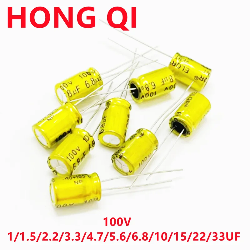 10PCS Fever audio frequency electrodeless electrolytic capacitor NP 100V 22UF 33UF 47UF 68UF 100UF 8*12MM 10*17MM 10*20MM