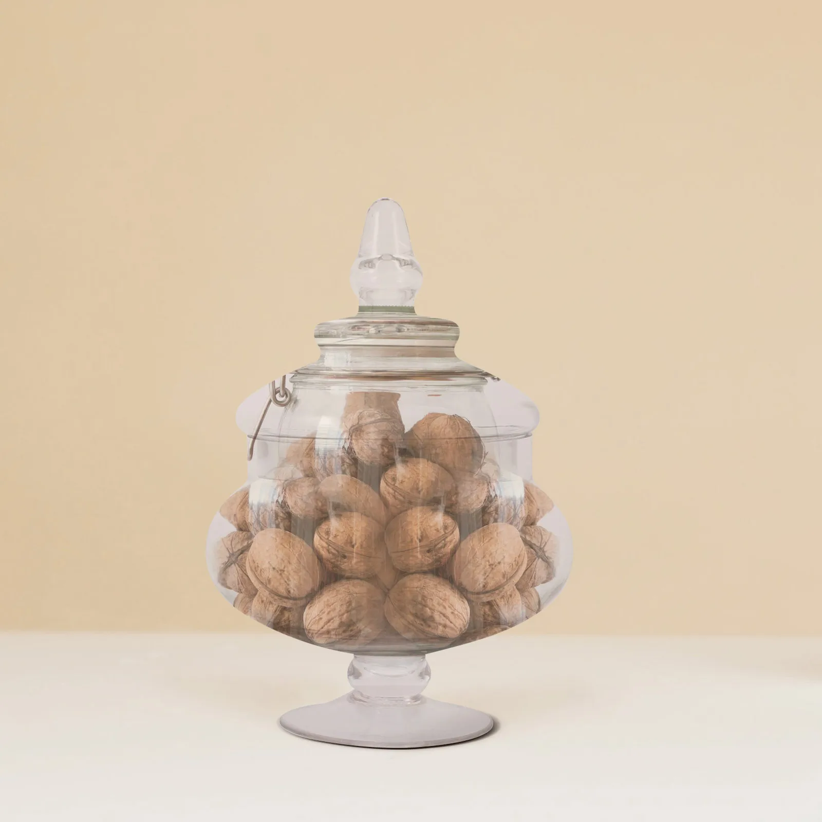

1Pcs Multipurpose Glass Jar Transparent Storage Container for Candies Cookies Dried Fruits Easy Clean Simple Design Space Saving