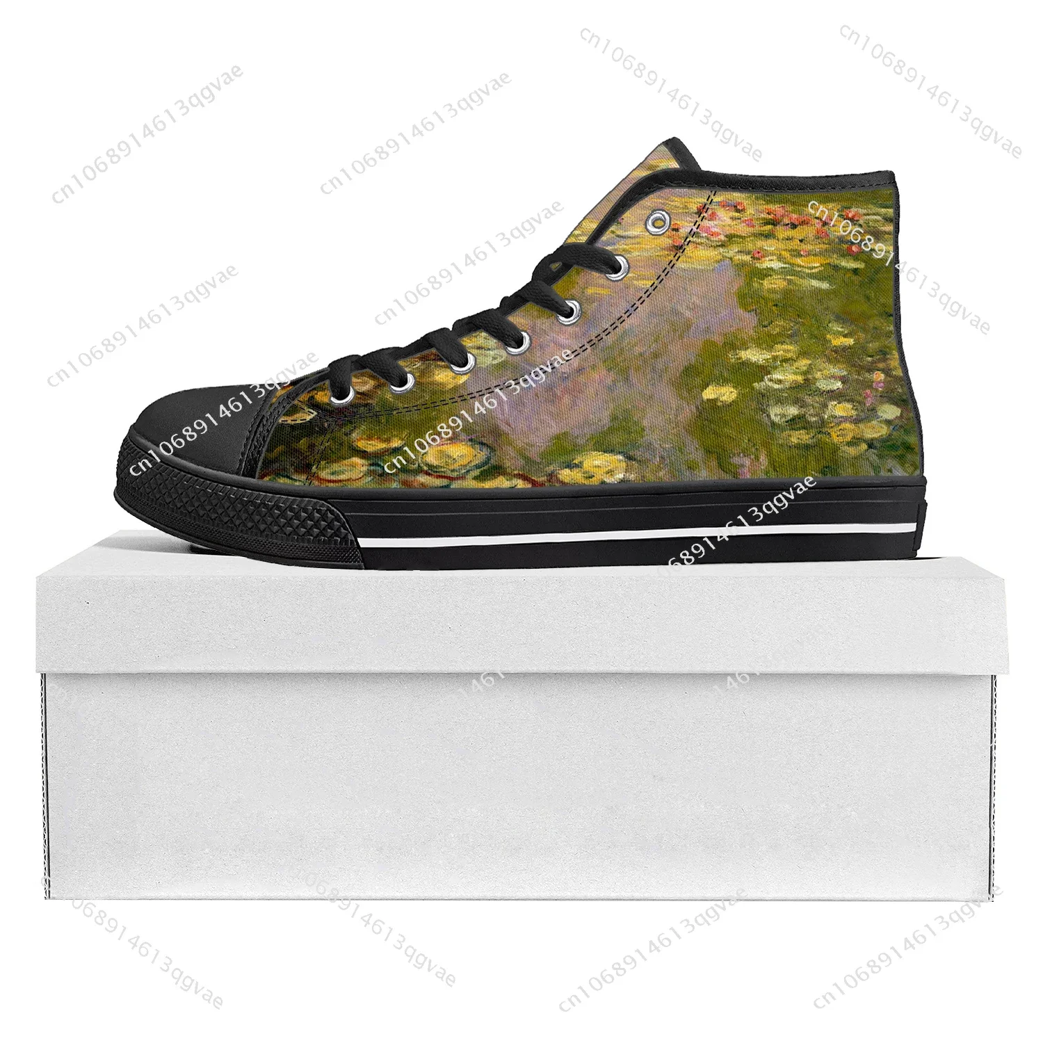 Water Lilies High Top High Quality Sneakers Mens Womens Teenager Canvas Sneaker Casual Custom Made Shoes Customize DIY Shoe