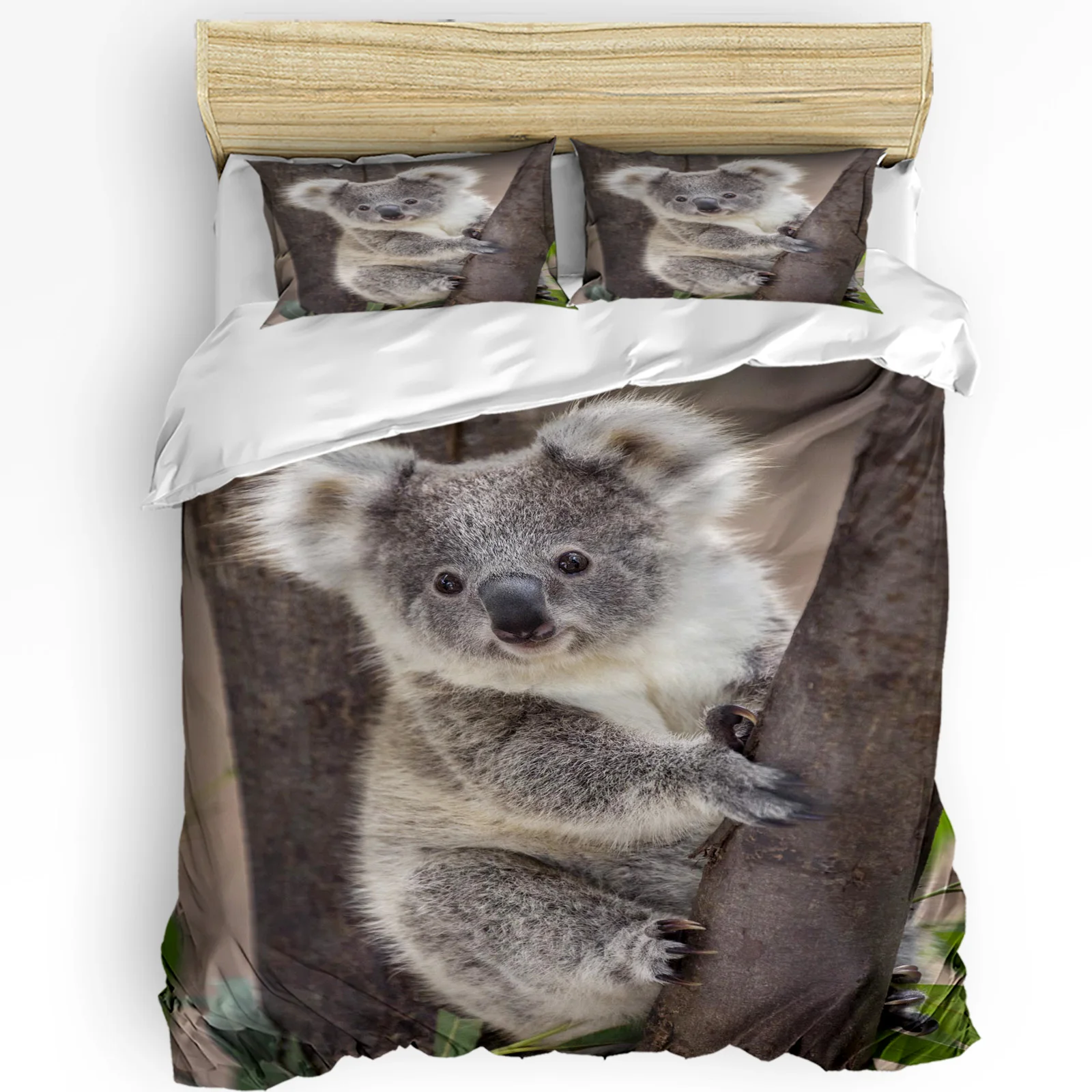 Animal Koala Bear Tree Printed Comfort Duvet Cover Pillow Case Home Textile Quilt Cover Boy Kid Teen Girl 3pcs Bedding Set