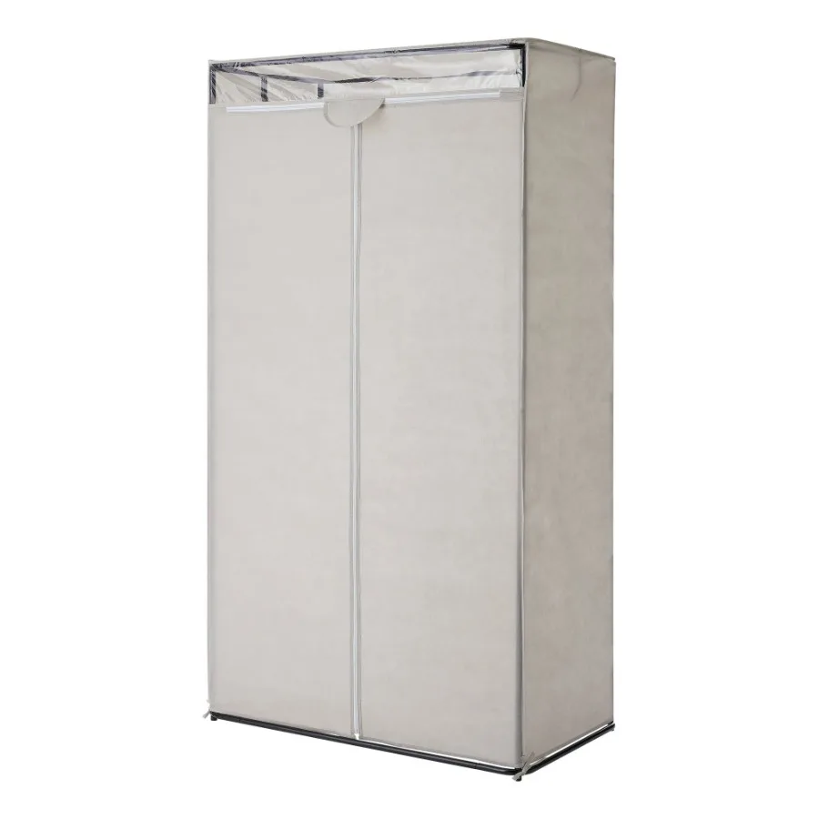 

Single Tier Zippered Steel Adult Clothes Closet 36 Grey Pumice Bedroom