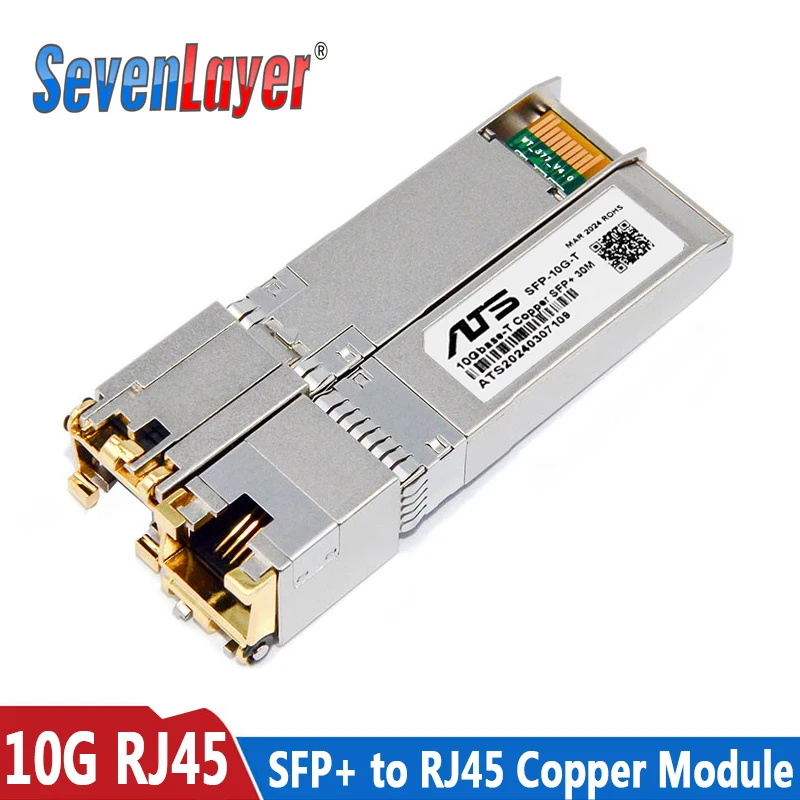 SFP + Modul RJ45 Switch Gbic 10G Konektor Tembaga RJ45 SFP Modul Gigabit Ethernet Port Kompatibel untuk Cisco Mikrotik