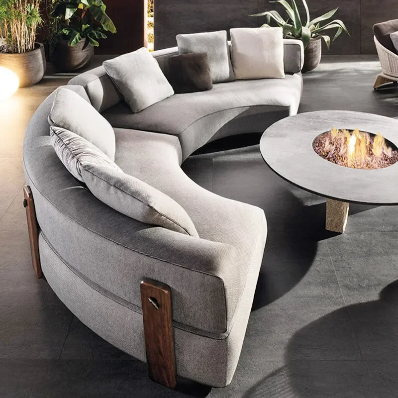 أريكة خارجية حديقة شرفة ترفيهية أثاث من الخشب الصلب B & B #2