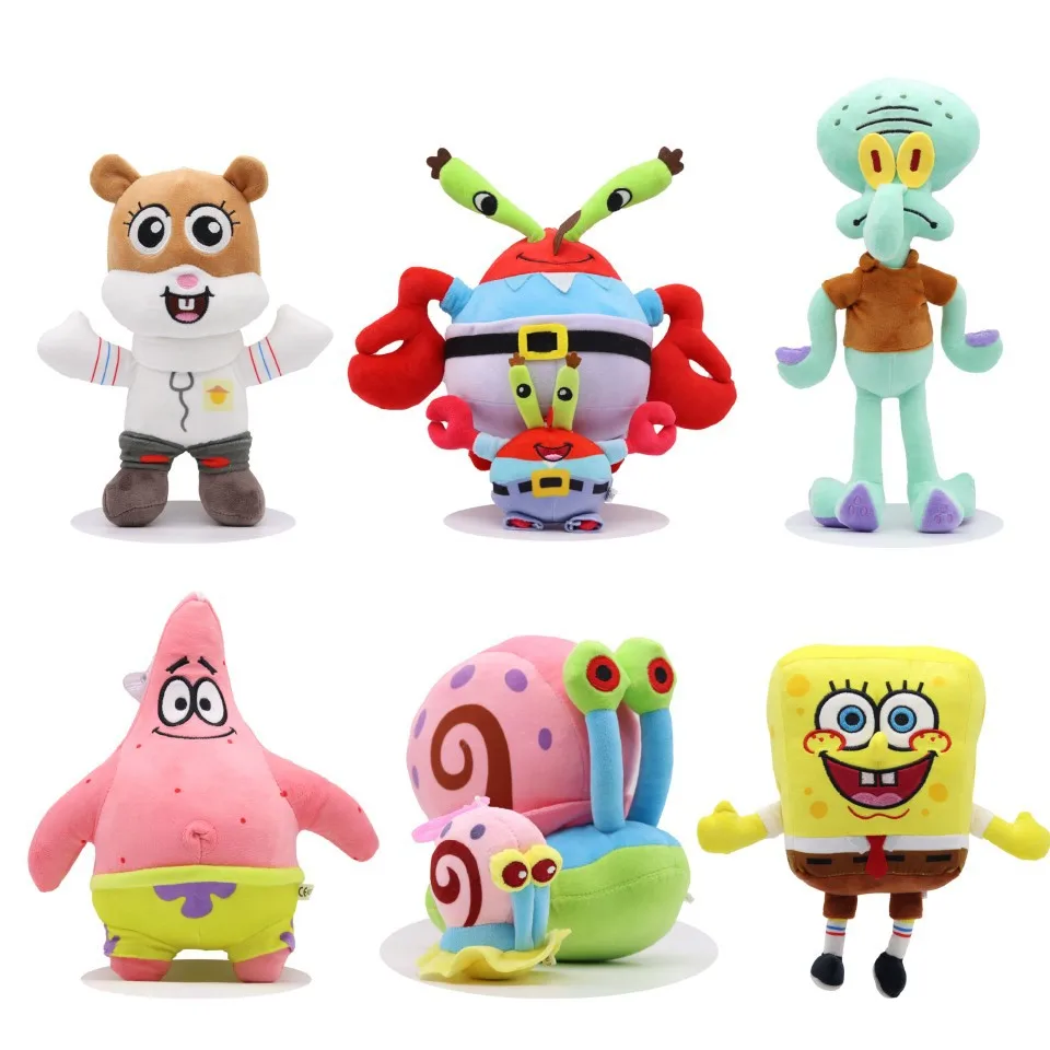 Cartoon Spongebob Squarepants Plush Pin For Keychain