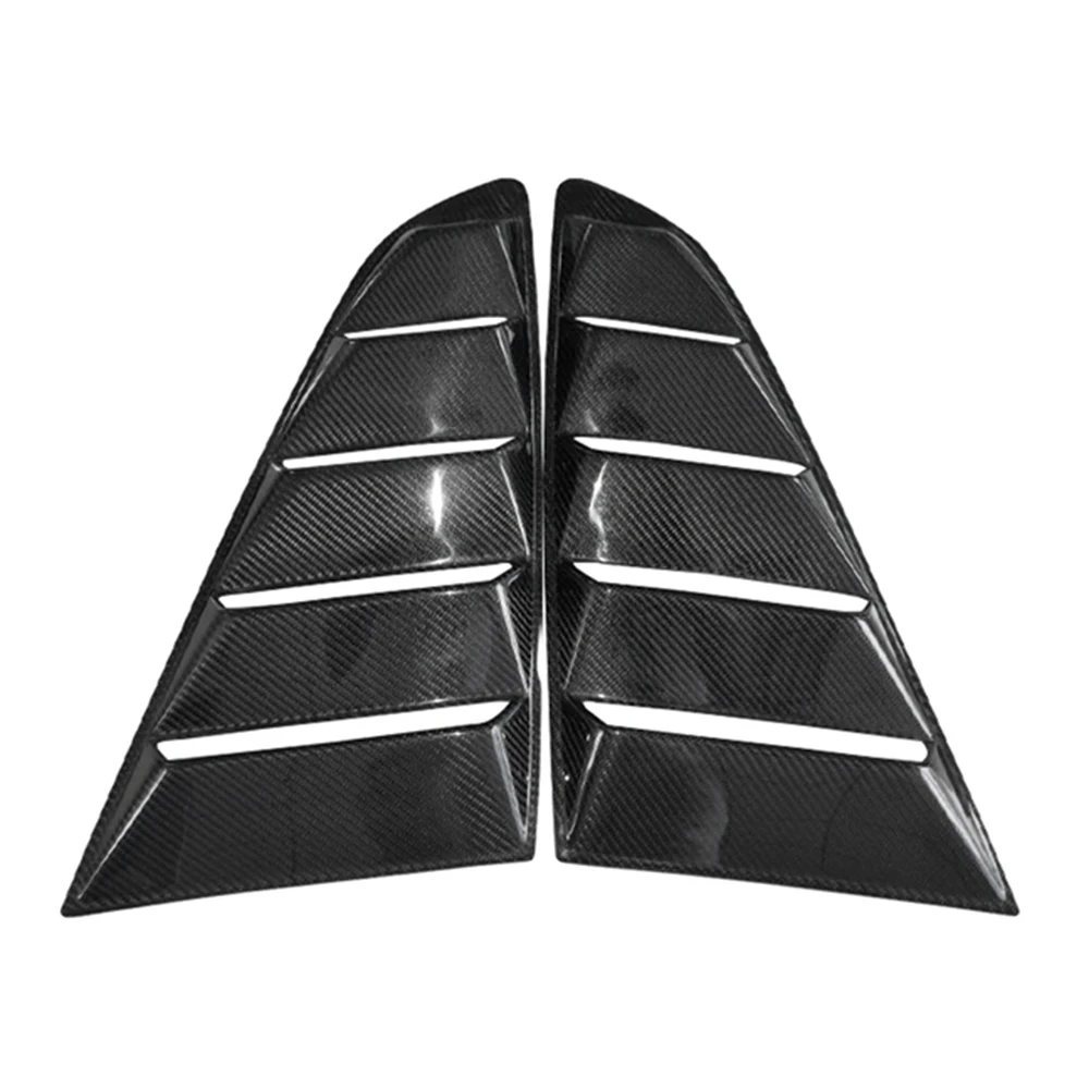 

High Polish Carbon Fiber Side Window Louver Cover Easy Screw Installation ForMustang 2015-2017