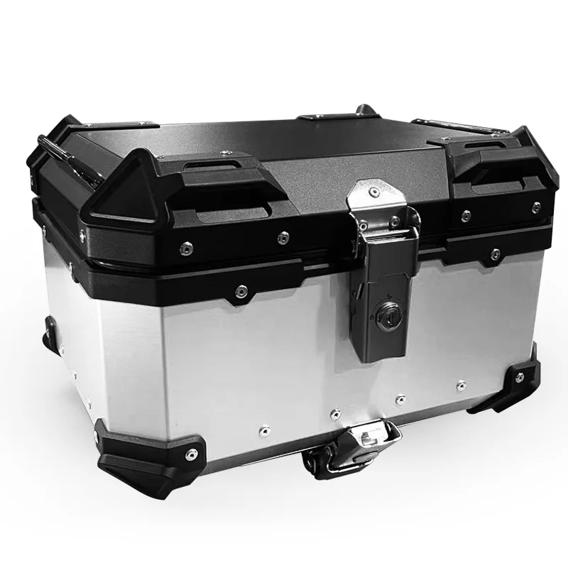 

Factory Hot Selling 35 L Black+Silver F2-MOTO Moto Aluminium Top Boxes Motorcycle Tail Box Small