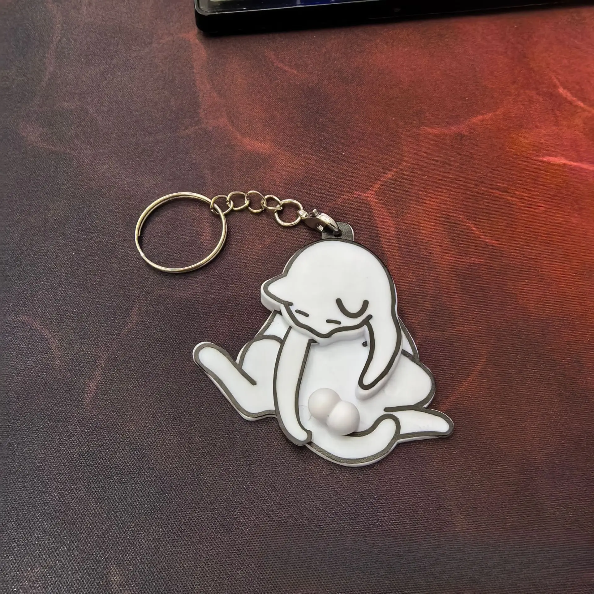 Color eative Decompression Pull Play Egg Cat Car Keychain Pendant Cute Funny Rotatable Bag Pendant Cute Keychain Fun Little Gift