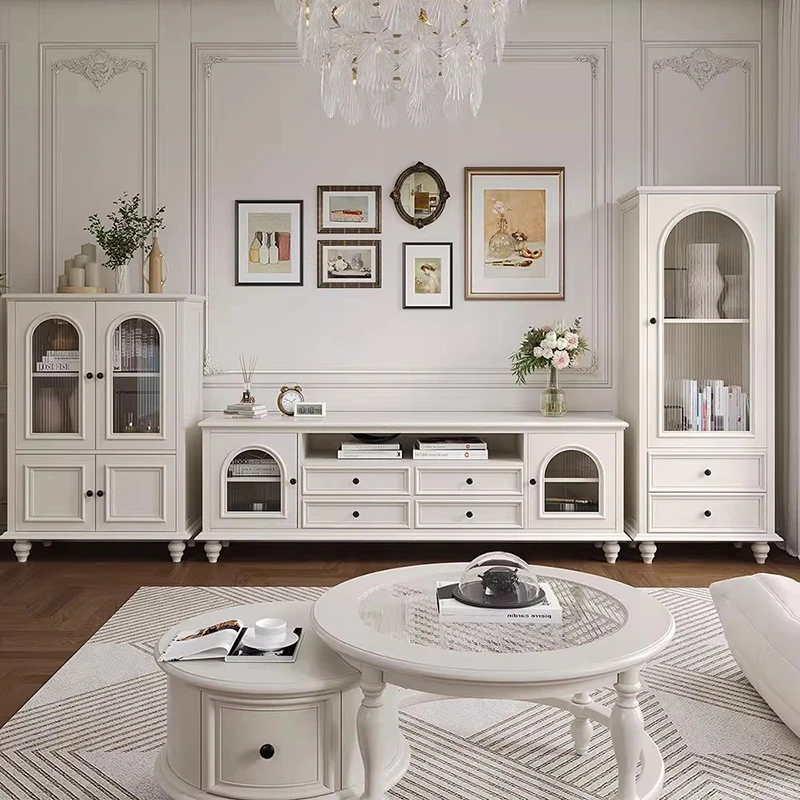 

White Cabinets Tv Stands Living Room Modern Aesthetic Minimalist Tv Table Drawers Designer Muebles Para Tv Trendy Furniture