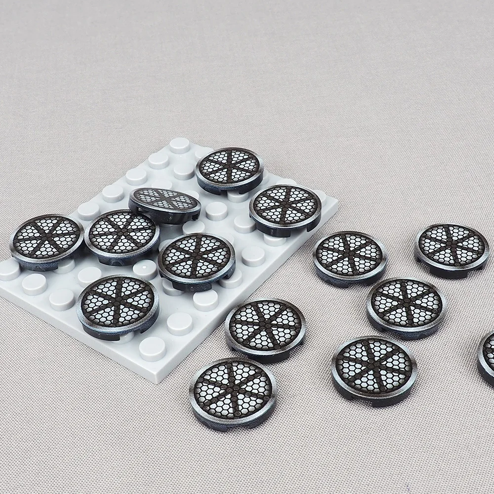 MOC 10PCS Printed 14769 2X2 Exhaust Hole Pattern Building Blocks Tank Car Vehicle Decoration Bricks Particle Toy Children Gifts